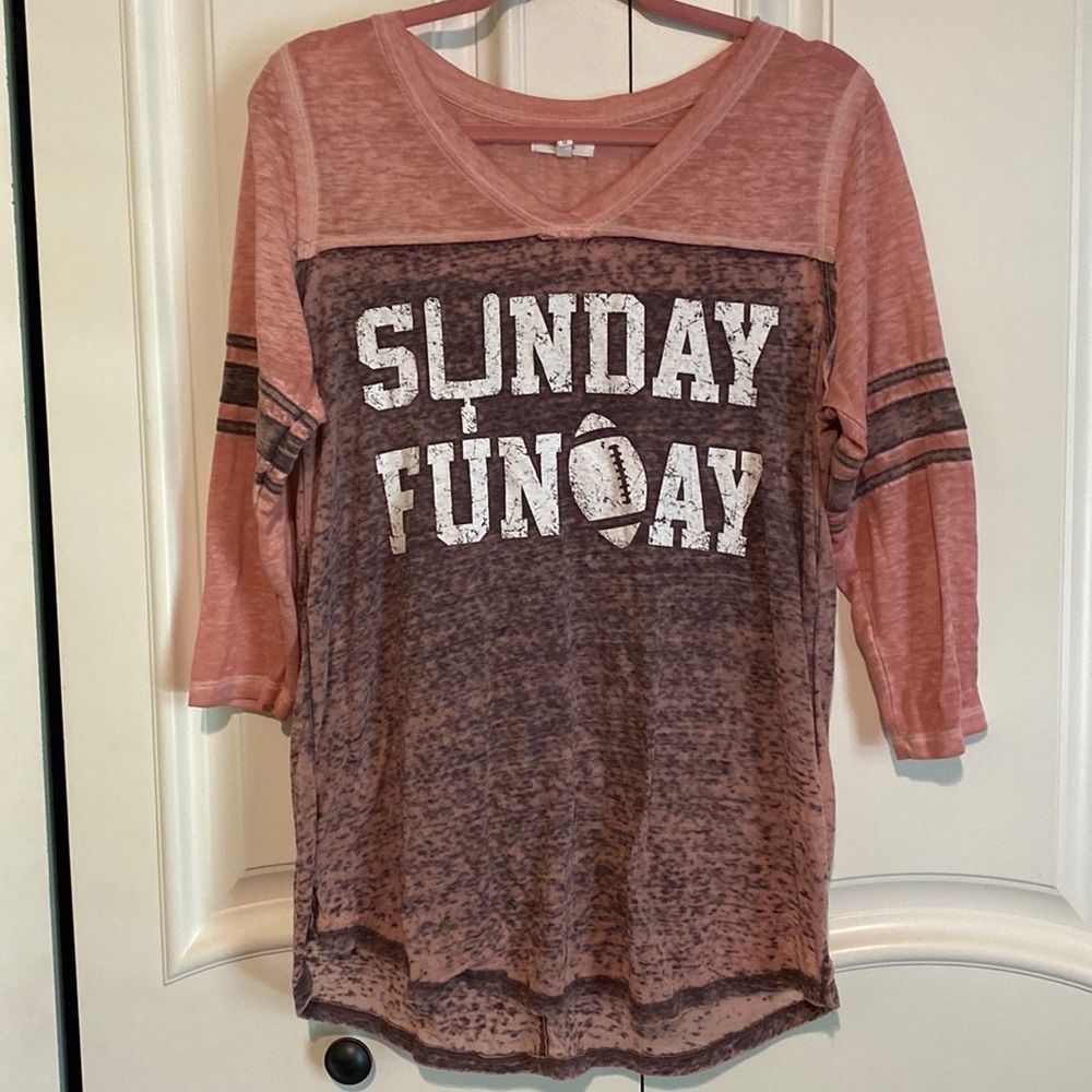 Sunday Funday 3/4 Sleeve Jersey Top
